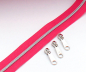 Preview: Endlosreißverschluss metallisiert schmal pink/ silber (1m)